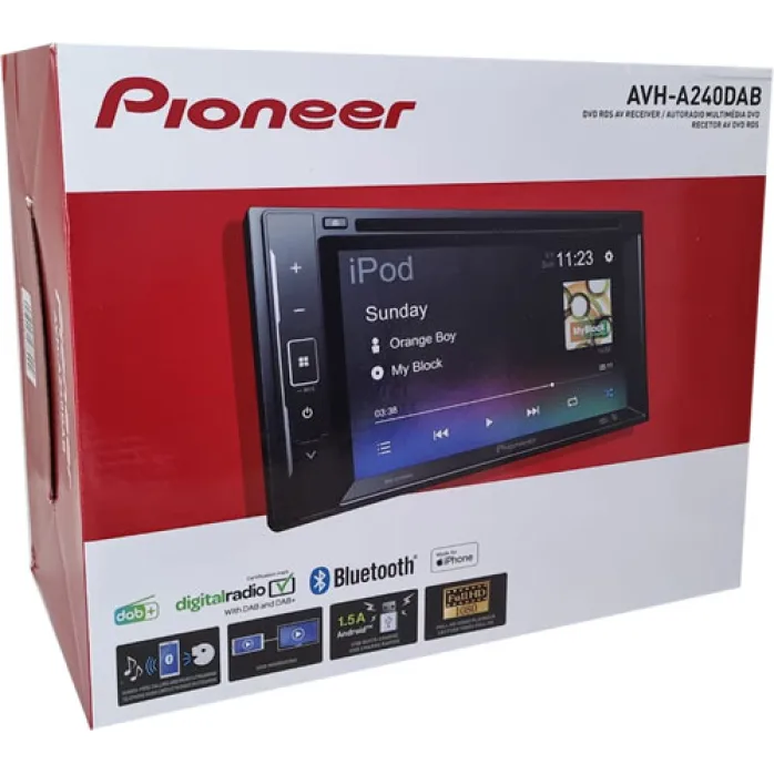 Pioneer AVH-A240DAB Double Din CD DVD MP3 DAB Bluetooth Stereo - EX-DEMO