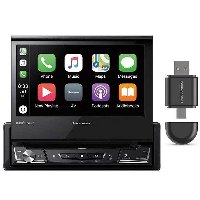 Pioneer AVH-Z7200DAB 7" Multimedia Player with Apple CarPlay, Android Auto, DAB/DAB+ Radio + Wireless Adaptor