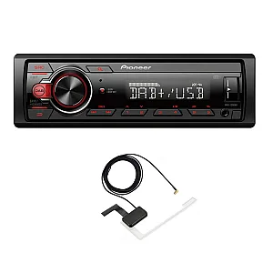 Pioneer MVH-130DAB Mechless Bluetooth, DAB+, USB, AUX, Car Stereo With Aerial 