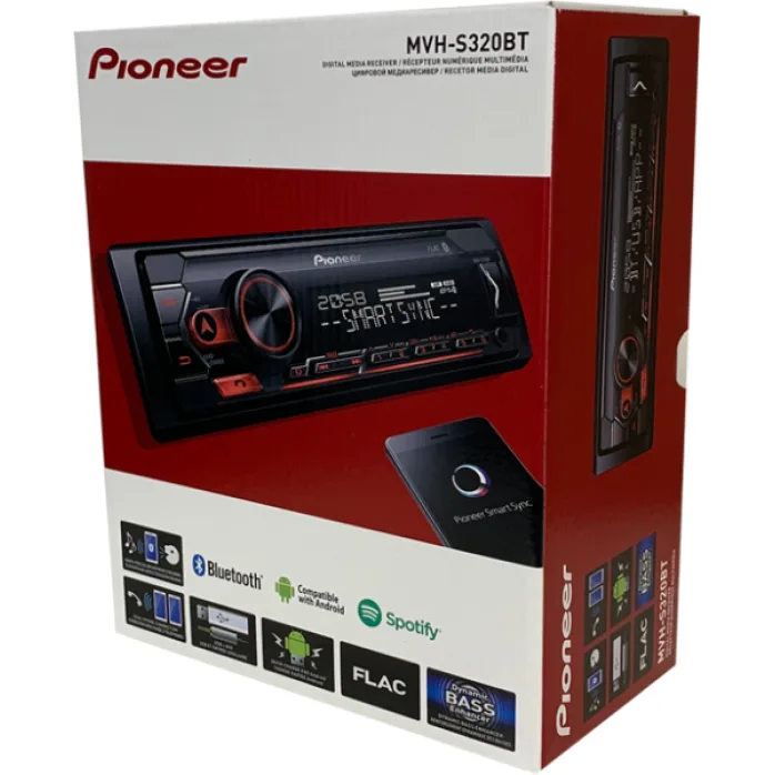 Pioneer MVH-S320BT Mechless Stereo with Bluetooth USB and Spotify For Android Devices