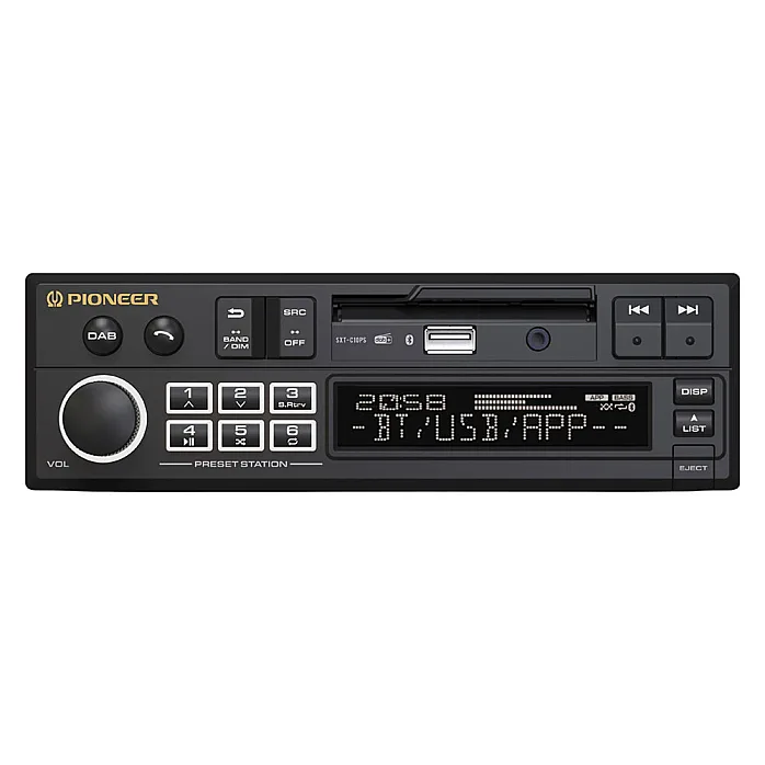 Pioneer SXT-C10PS Single Din Retro Tape Deck Sytle Bluetooth, DAB+, USB, Aux, Car Stereo
