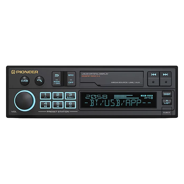 Pioneer SXT-C10PS Single Din Retro Tape Deck Sytle Bluetooth, DAB+, USB, Aux, Car Stereo