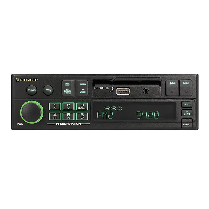 Pioneer SXT-C10PS Single Din Retro Tape Deck Sytle Bluetooth, DAB+, USB, Aux, Car Stereo