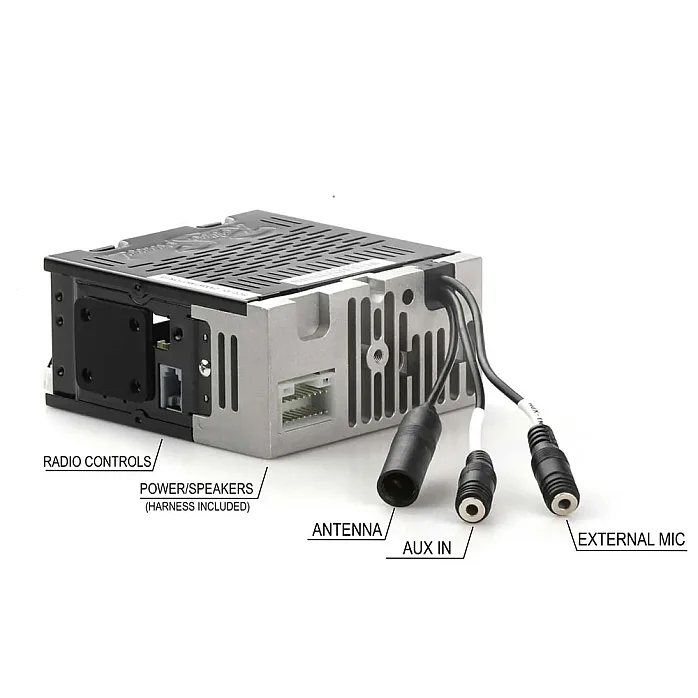 RetroSound RSM1B-BPC Becker Style Motor 1 Bluetooth, AM/FM, Aux, Black Pebbled/Chrome Classic Car Stereo
