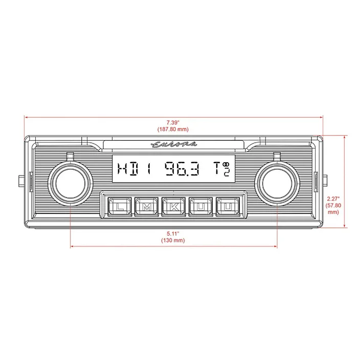 RetroSound RSM1B-E Motor 1 BT Europa Bluetooth, AM/FM, Aux, Car Stereo