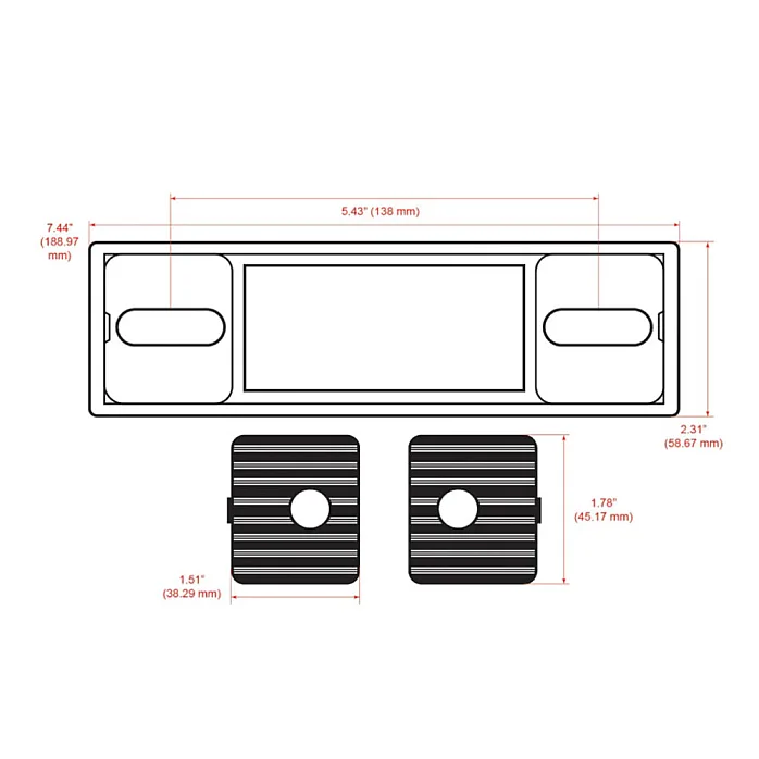 RetroSound RSM1B-PC Motor 1 BT Pinstripe & Chrome Bluetooth, AM/FM, Aux, Classic Car Stereo