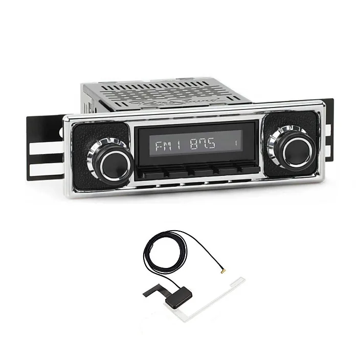 RetroSound RSM1D-BPC Motor 1DAB Pebble & Chrome Bluetooth, DAB+, Aux, AM/FM Car Stereo With Aerial