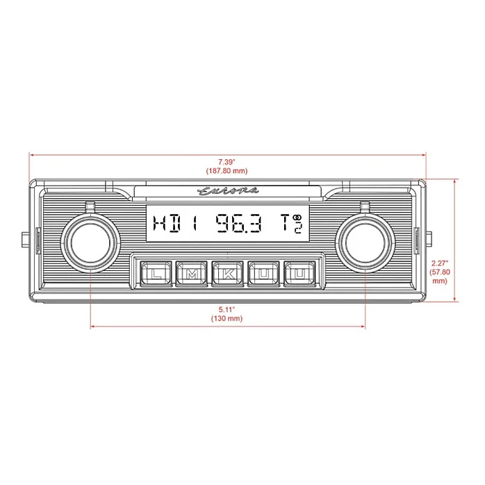 RetroSound RSM1D-E Motor 1DAB Europa DAB+, Bluetooth, Aux, AM/FM, Car Stereo With Aerial