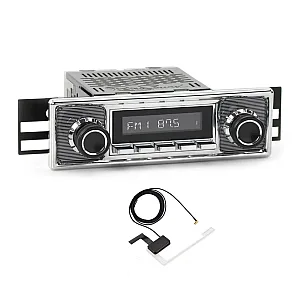 RetroSound RSM1D-PC Becker Style Motor 1DAB AM/FM, Bluetooth, Aux, DAB+ Chrome / Pinstripe Classic Stereo With Aerial