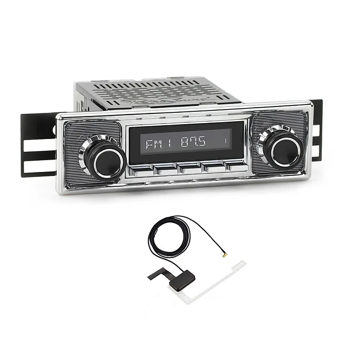 RetroSound RSM1D-PC Becker Style Motor 1DAB AM/FM, Bluetooth, Aux, DAB+ Chrome / Pinstripe Classic Stereo With Aerial