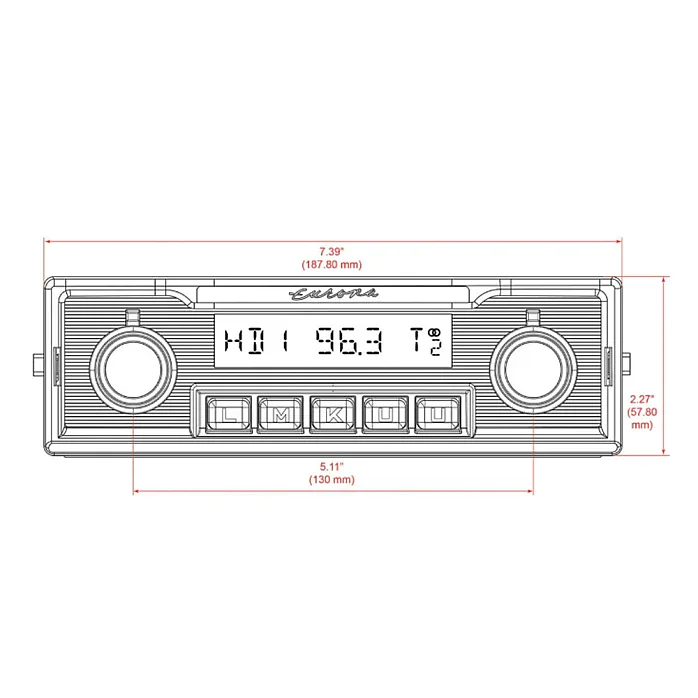 RetroSound RSM2B-E Motor 2 BT Europa Bluetooth, USB, AM/FM, iPod / iPhone Car Stereo