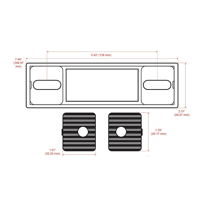 RetroSound RSM2B-PC Motor 2 BT Pinstripe & Chrome Bluetooth, USB, AM/FM, iPod / iPhone Car Stereo