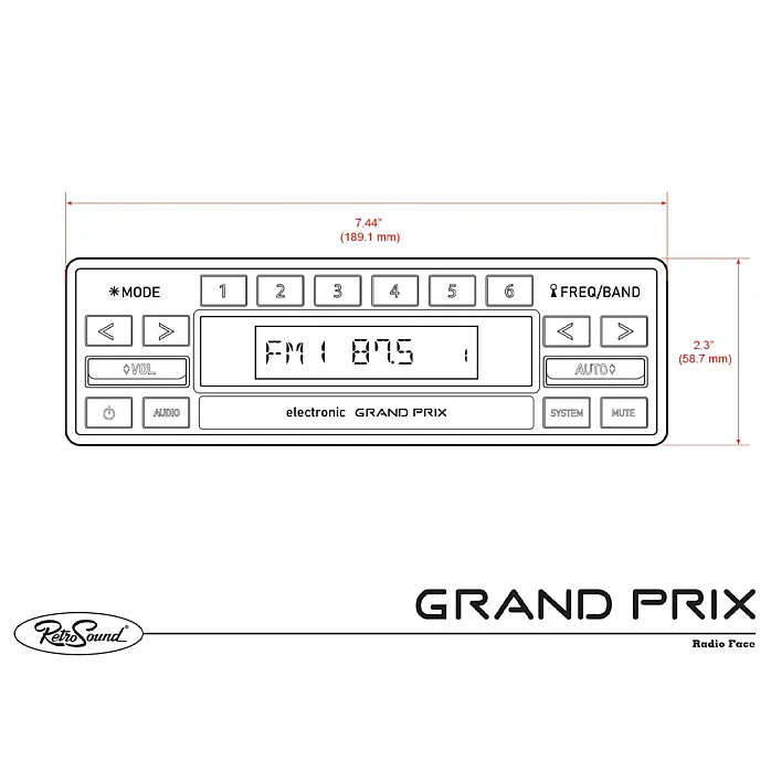 RetroSound RSM4D-GP Motor 4 DAB Grand Prix AM/FM, Bluetooth, DAB+ 1980's Classic Car Stereo With Aerial