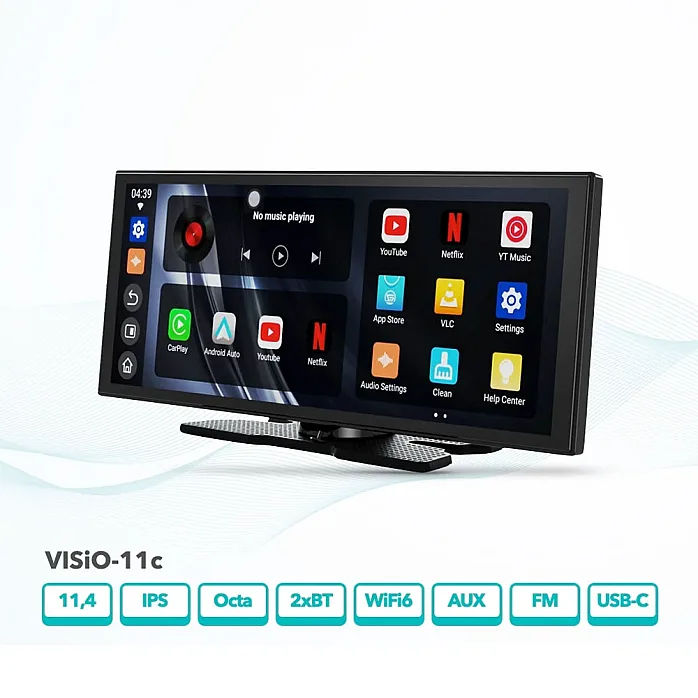 Sonovision VISiO-11c 11.4" IPS Smart Dash Display, Wireless CarPlay / Android Auto, WiFi 6, AI function, Bluetooth Stereo