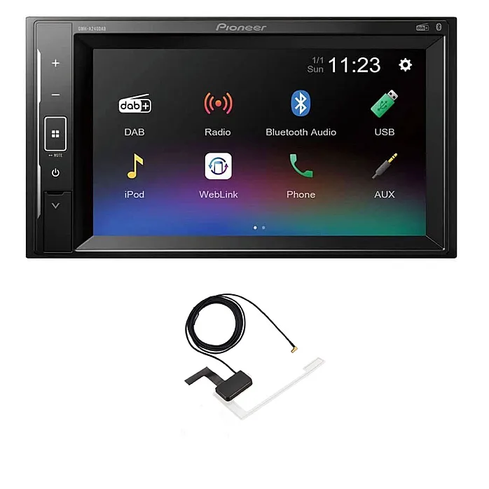 Pioneer DMH-A240DAB 6.2" Double Din Stereo USB, DAB, Bluetooth With Aerial