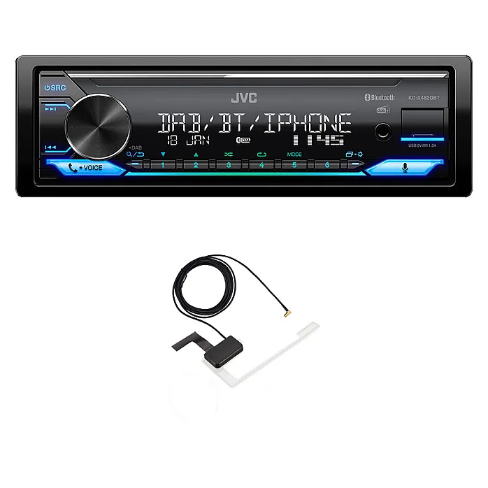 JVC KD-X482DBT Digital Media Receiver Digital Radio DAB+ / Bluetooth Compatibility With Aerial