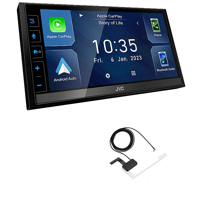 JVC KW-M785DBW 6.8" Wireless CarPlay / Android Auto Mirroring DAB Bluetooth Stereo With Aerial