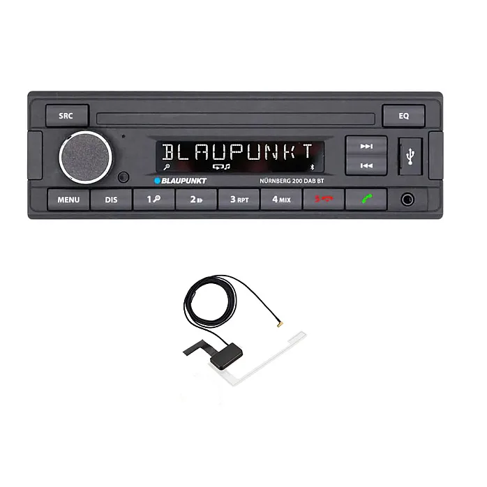 Blaupunkt NURNBERG 200DAB BT Single Din Retro DAB Bluetooth USB AUX In Stereo With Aerial