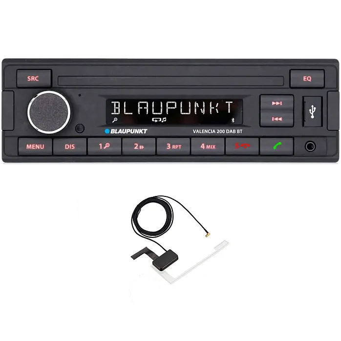 Blaupunkt Valencia 200DAB BT Car Stereo DAB Radio Bluetooth USB AUX Retro OEM Look With Aerial