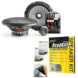Focal 165AS 2-Way 6.5" Component Car Speakers With Sound Proofing Deadening Material Sheet