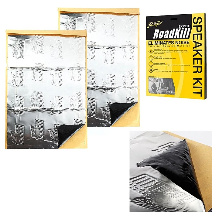 Stinger Door Speaker Kit 2 Sheets 10" x 9" 3 sqft Car Sound Deadening Material