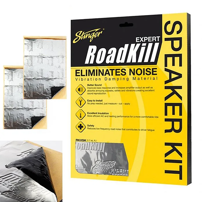 Stinger Door Speaker Kit 2 Sheets 10" x 9" 3 sqft Car Sound Deadening Material
