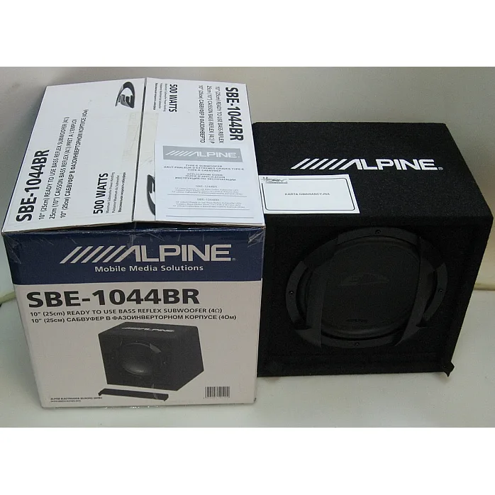 Alpine SBE-1044BR 500W 10" Bass Reflex Subwoofer Bass Box Enclosure