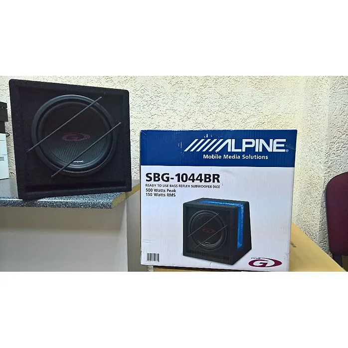 Alpine SBG-1044BR 10" 500 Watts Passive Car Bass Reflex Subwoofer Enclousure