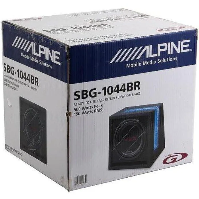 Alpine SBG-1044BR 10" 500 Watts Passive Car Bass Reflex Subwoofer Enclousure