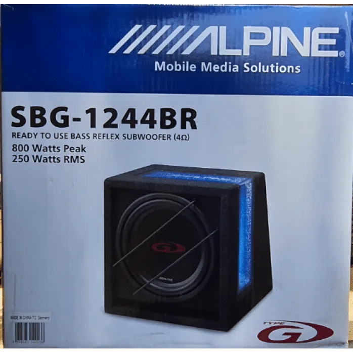 Alpine SBG-1244BR 12" 800 Watts Passive Car Bass Reflex Subwoofer Enclousure