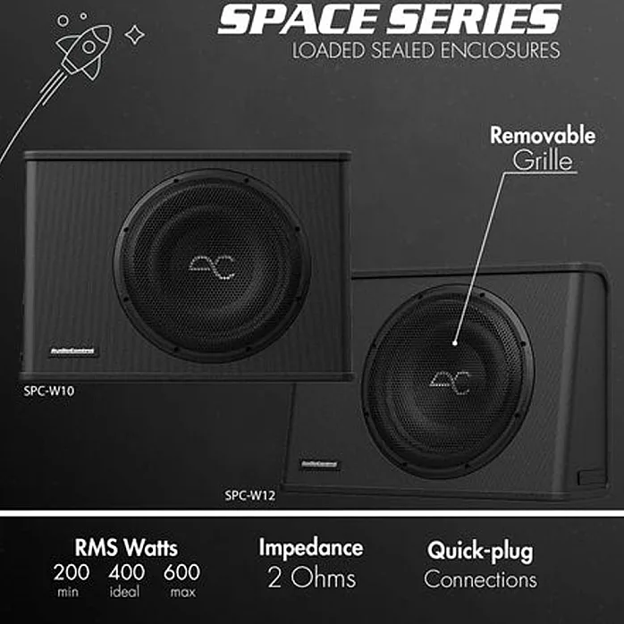 Audiocontrol SPC-W12 Space Series 12" Sealed Wedge Subwoofer Enclosure 400W RMS
