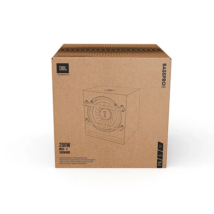 JBL BassPro 8 Class D Amplified Ported 8" (200mm) Subwoofer Enclosure with Sub Level Control