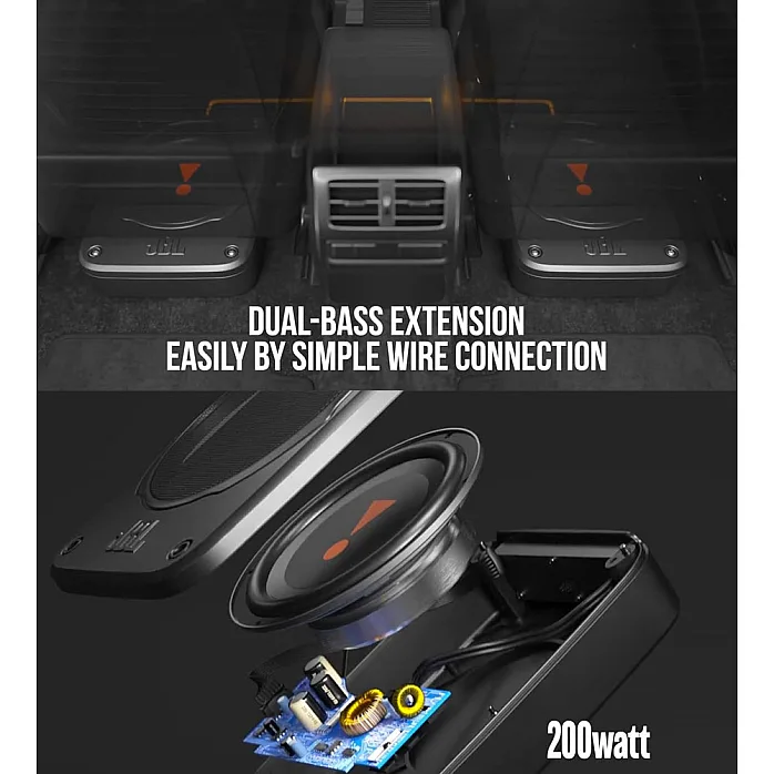 JBL BassPro Lite 7'' Ultra Compact Underseat Subwoofer Super Bass 200W