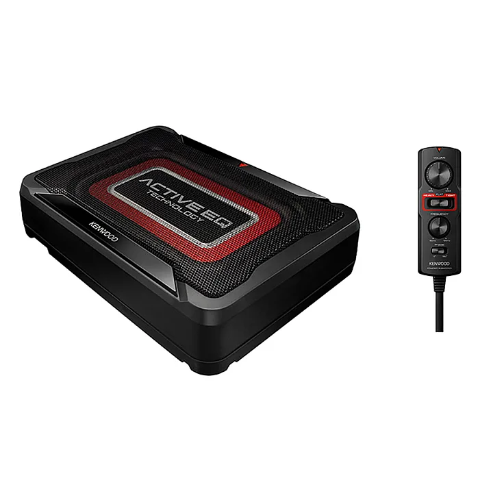 Kenwood KSC-PSW7EQ Car Audio Active Compact Under Seat Subwoofer Amplified Bass Unit