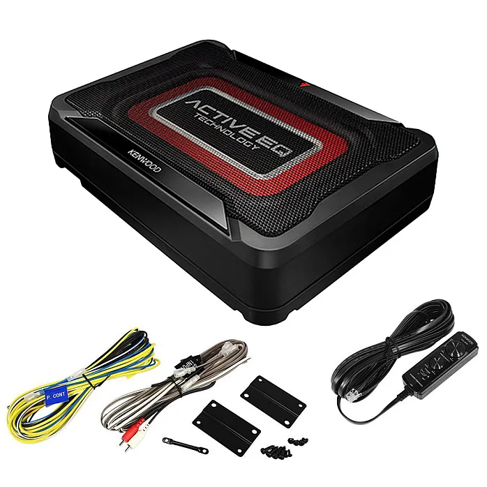 Kenwood KSC-PSW7EQ Car Audio Active Compact Under Seat Subwoofer Amplified Bass Unit