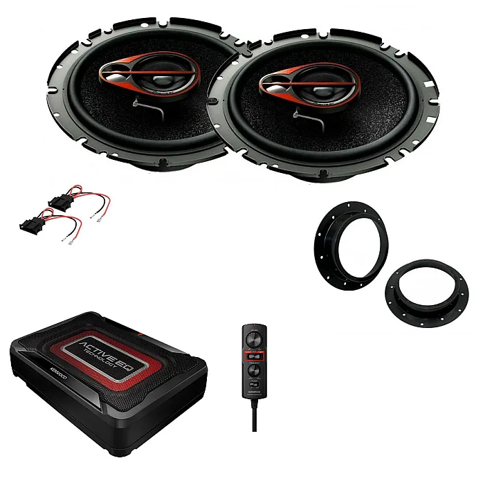 VW Caddy MK3 - 2003-2010 Pioneer 250W Speaker & Kenwood 150 W Active Compact Under Seat Subwoofer