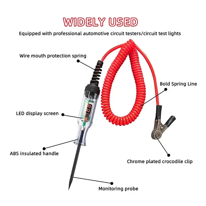 Car Truck Voltage Circuit Tester 5V-90V Digital Display Auto Test Light Probe for Automotive