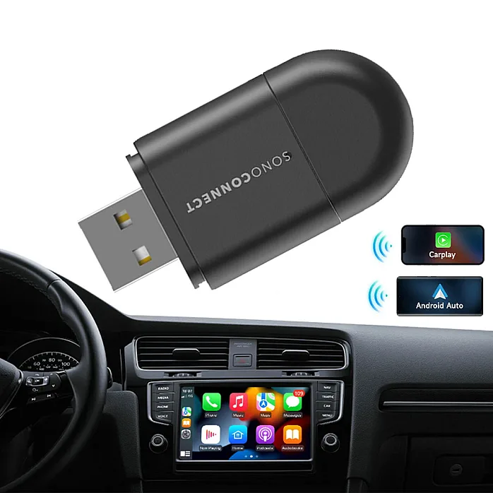 SonoConnect SC-MIWCA 2-IN-1 Wireless Carplay / Android Auto Adapter USB Type-C Car Dongle