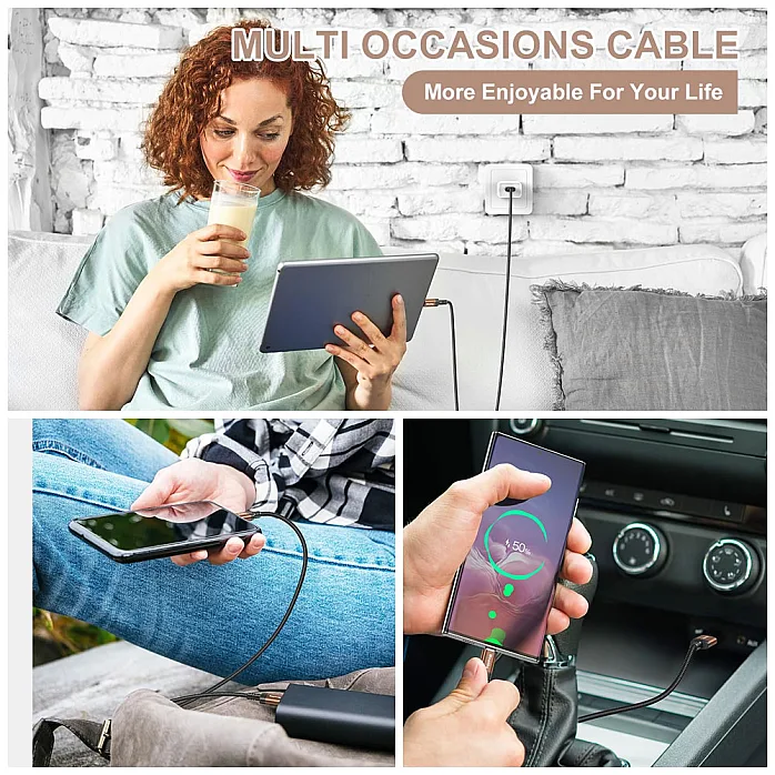 Wcakby WC0029 50CM, 3A Fast Charging Nylon Braided USB-A to USB-C Charger Cable For Smartphone