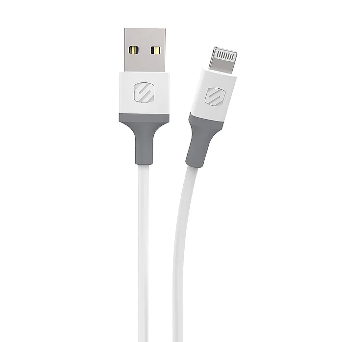 Scosche i34WG-SP StrikeLine USB-A to Lightning Charge & Sync Cable 4-ft White/Gray